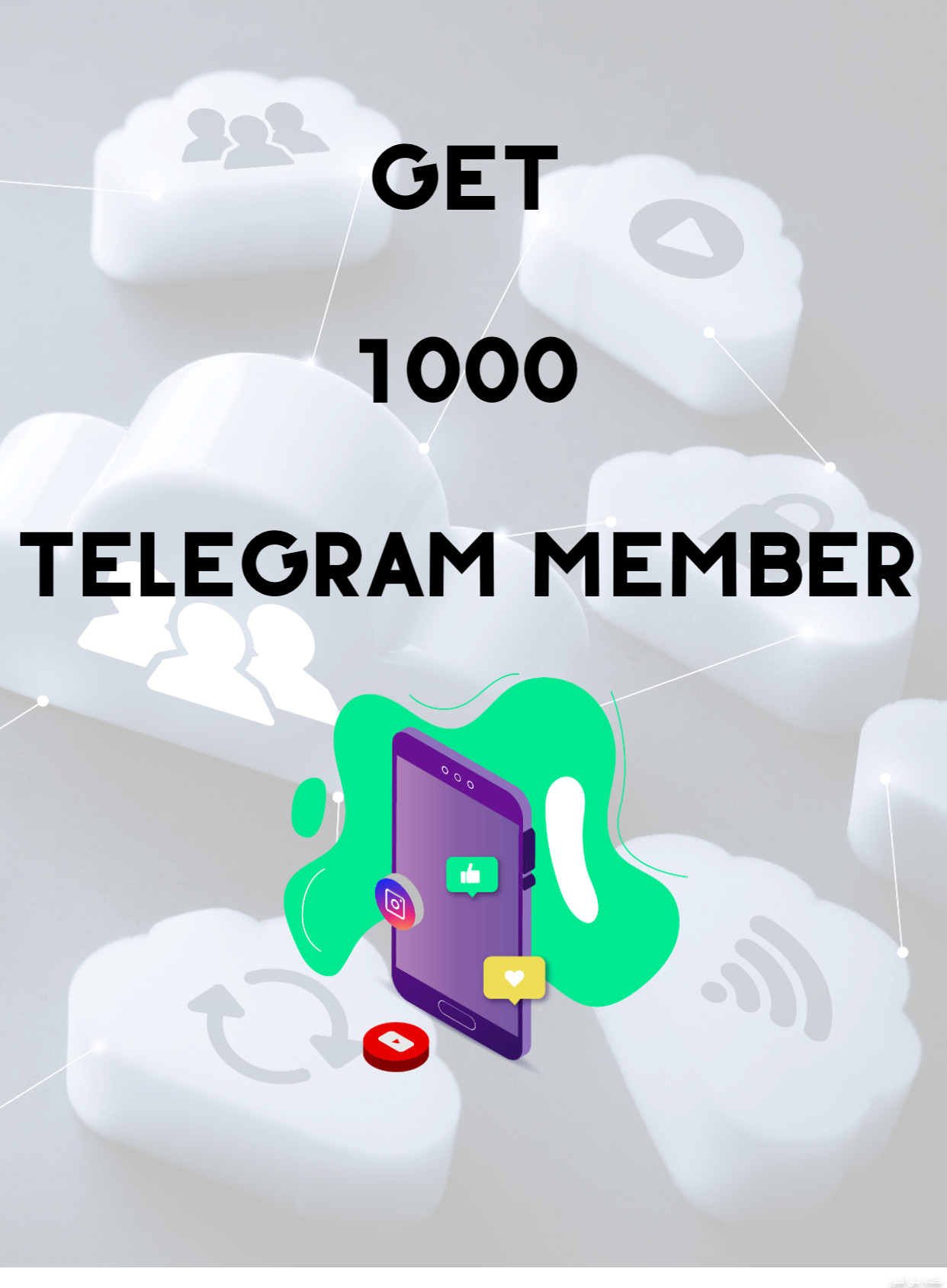 اضافة ١٠٠٠ عضو تليجرام