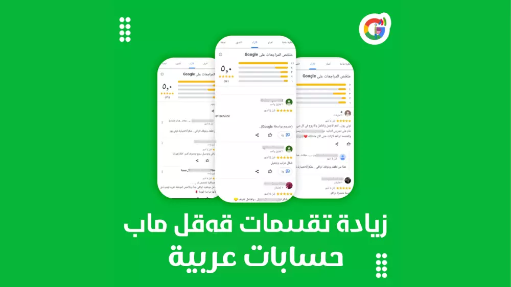 25 تقييم بخمس نجوم على خرائط جوجل من حسابات عربية.