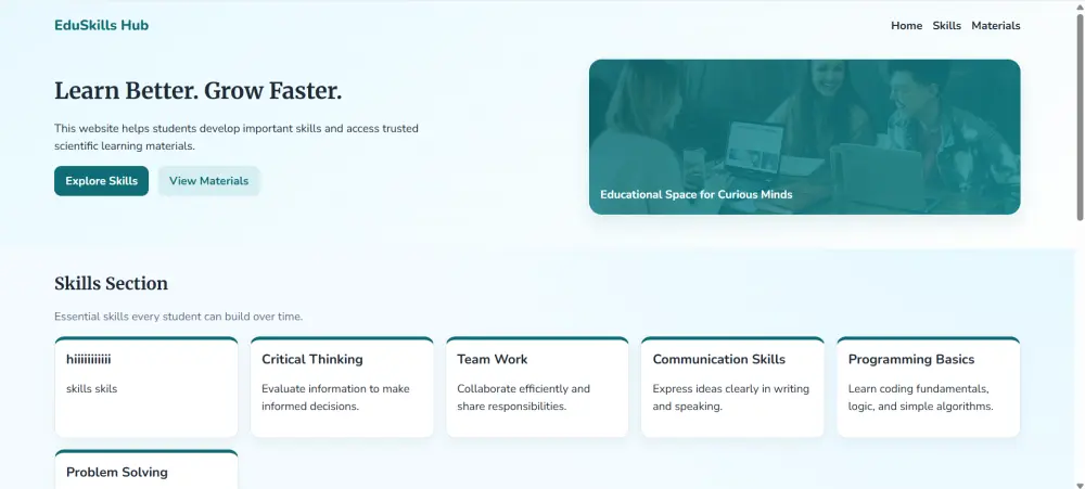 تصميم وتطوير موقع تعليمي مع لوحة تحكم Admin لإدارة المحتوى