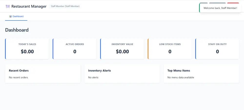 تصميم نظام إدارة مطعم احترافي (Restaurant Management System) مع لوحة تحكم كاملة