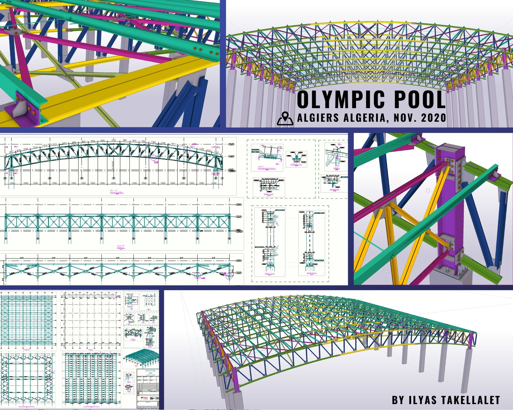دراسة وتصميم الهياكل والمنشآت المعدنية مع جميع الرسومات