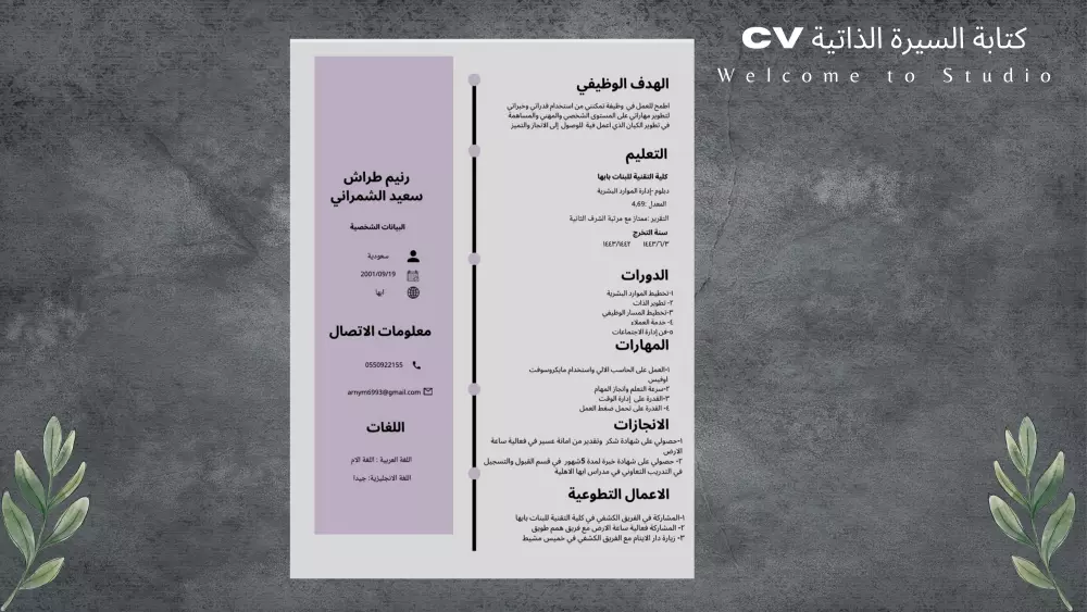 كتابة السيرة الذاتية CV بإحترافية و إبداع