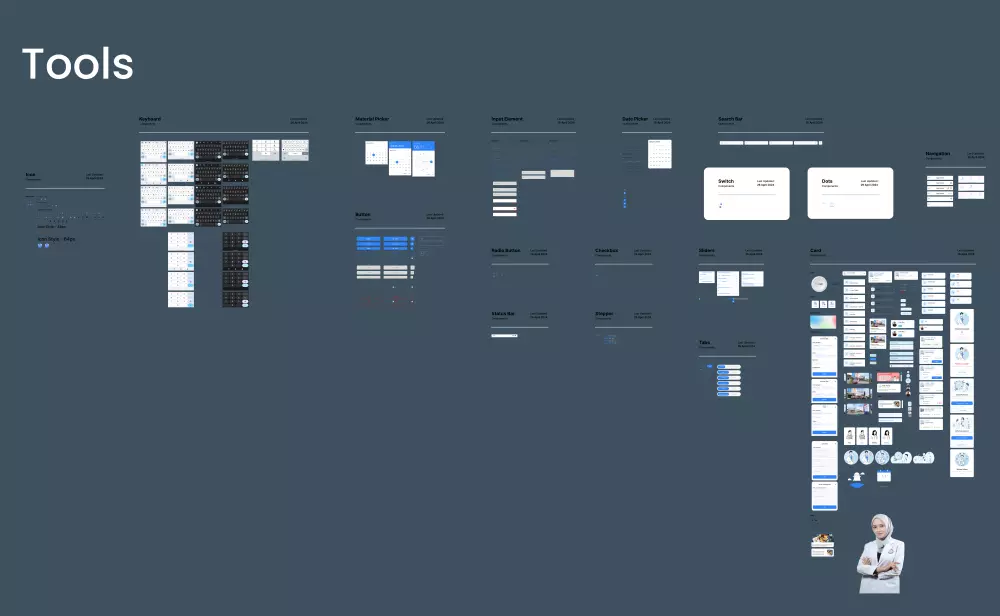 تصميم تطبيق يضم 70 صفحة مخصصة لحجز مواعيد الأطباء