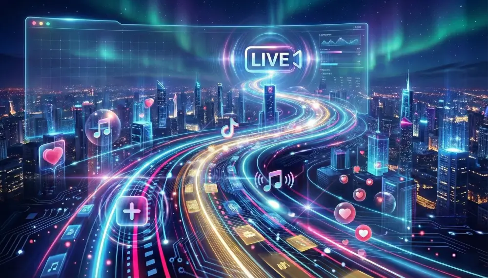 اقوم بعمل بث مباشر مشترك على التيك توك لزيادة شهرتك وانتشارك