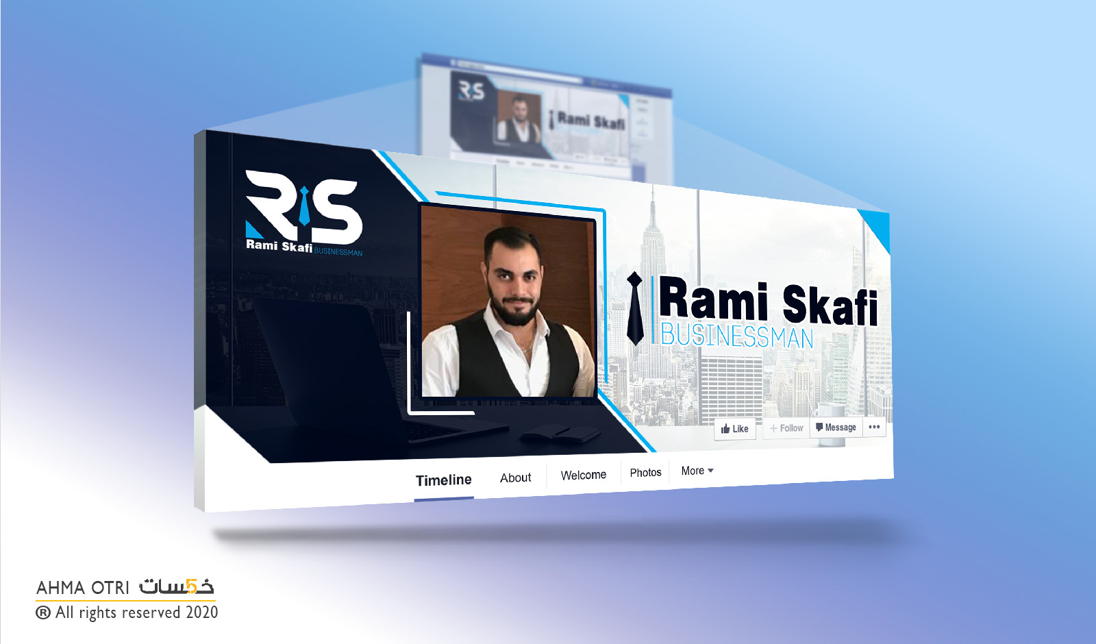 تصميم لوجو وغلاف وصورة شخصية لصفحتك على الفيس بوك