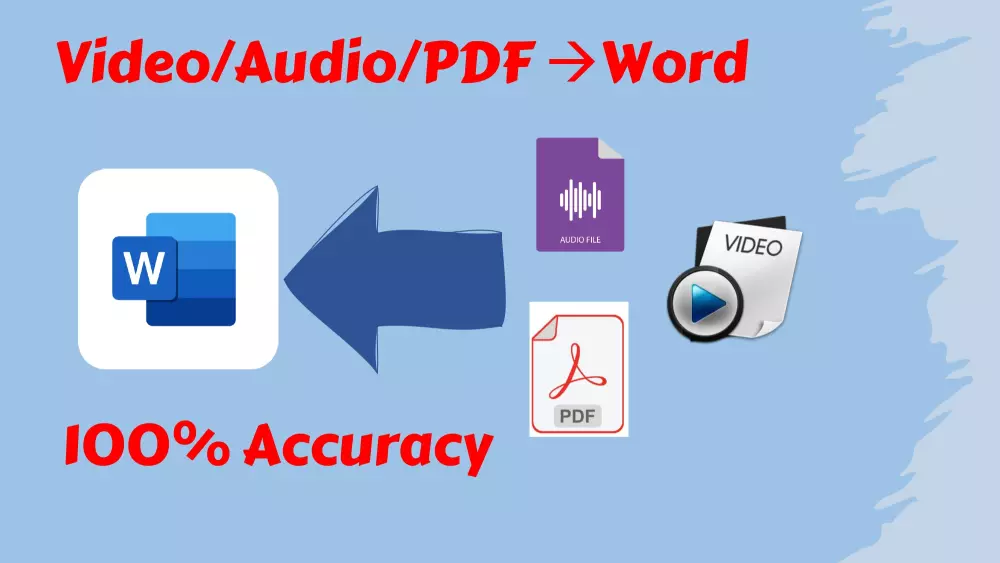 تفريغ ملفات صوتية او فيديوهات او PDF إلى Word