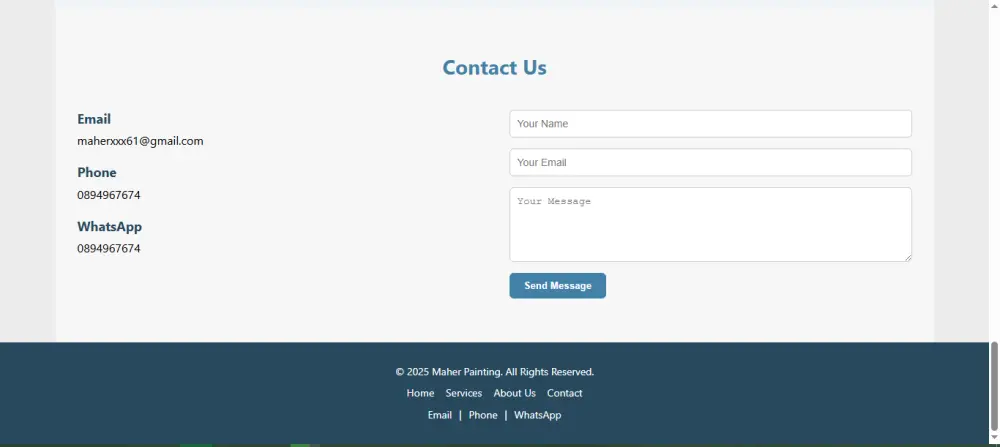 تصميم صفحة هبوط Landing Page احترافية لخدمات الطلاء والدهانات