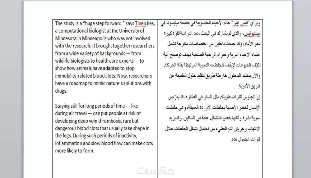 ترجمة جميع أنواع النصوص عربي انكليزي