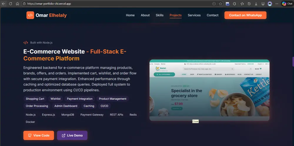 إنشاء وإدارة Portfolio احترافية مع واجهة برمجية متكاملة (API)