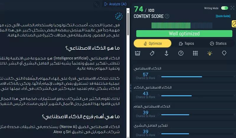 كتابة مقالات حصرية متوافقة مع السيو علي أداة GuinRank