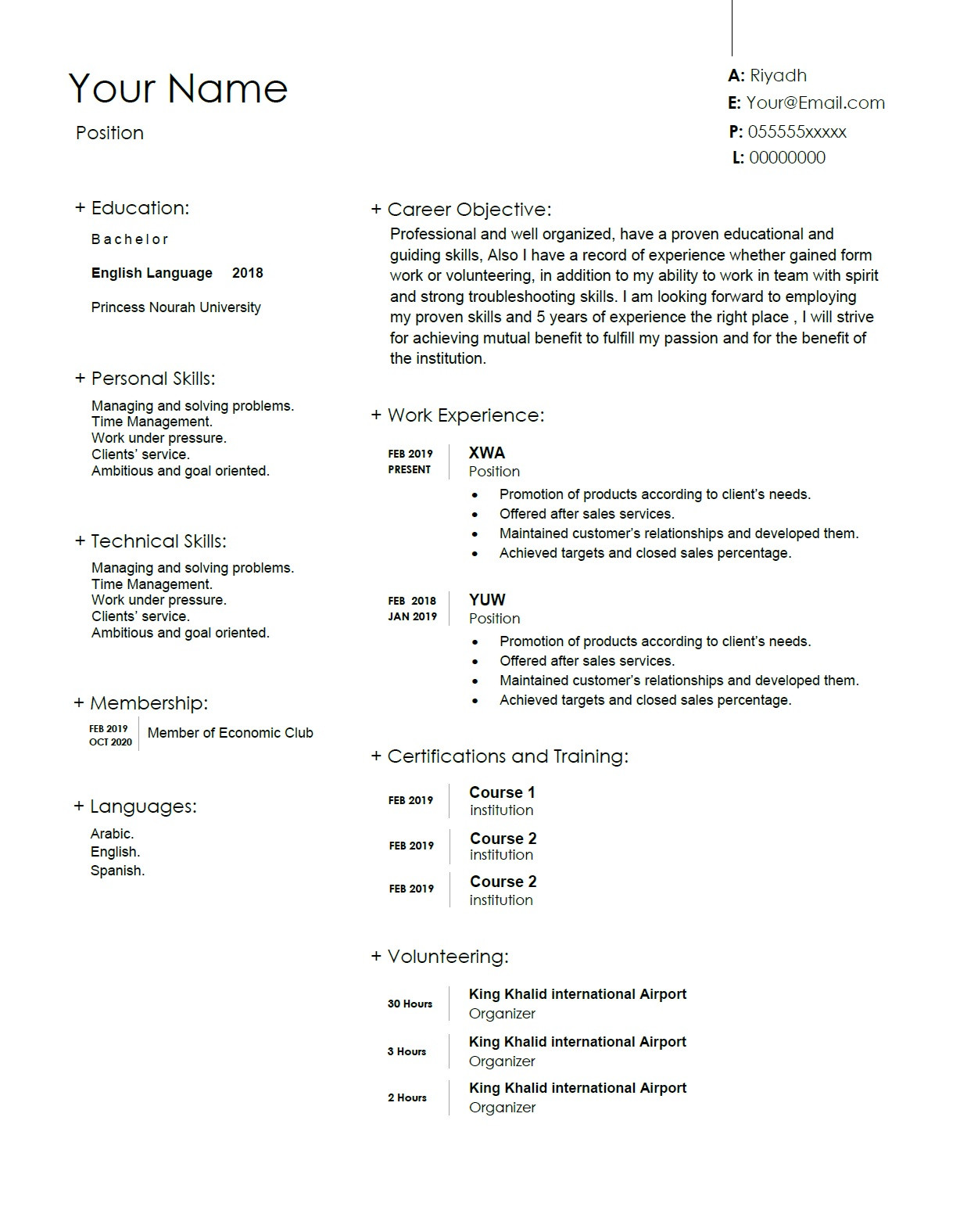 إعداد وتصميم سيرة ذاتية Cv