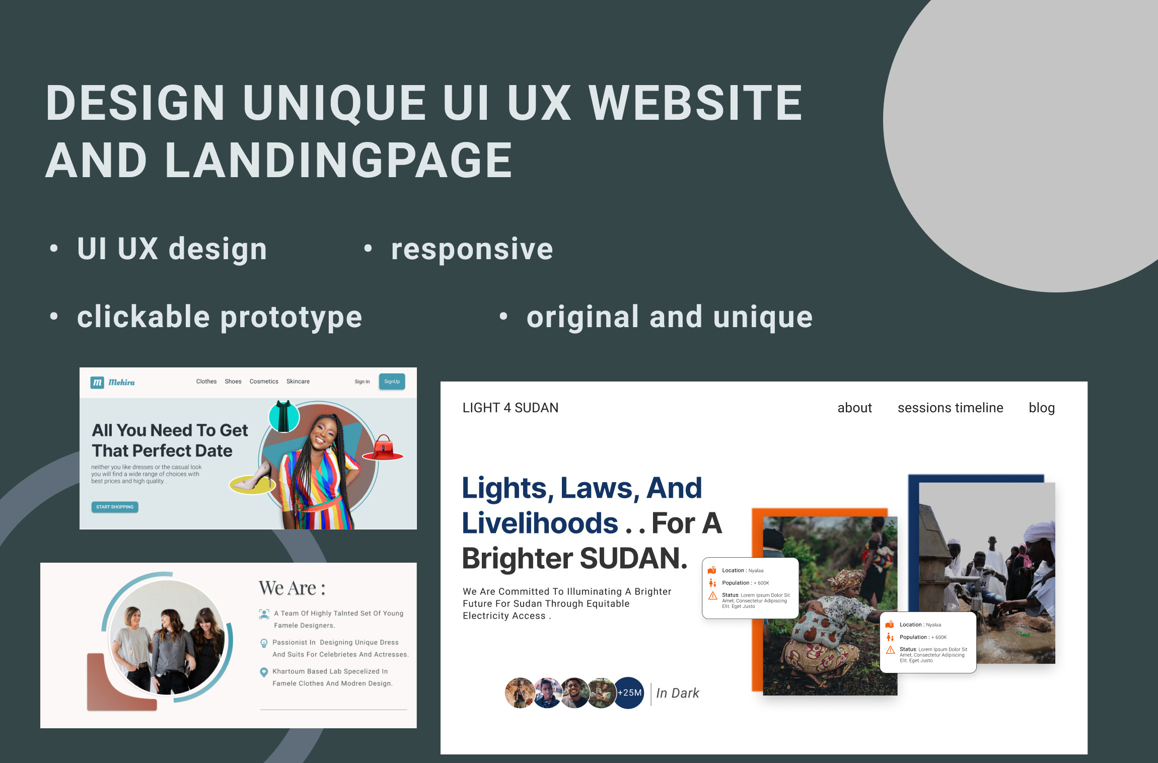 سوف اقوم بتصميم واجهات فريدة من نوعها لموقعك الالكتروني او صفحة الهبوط UI UX