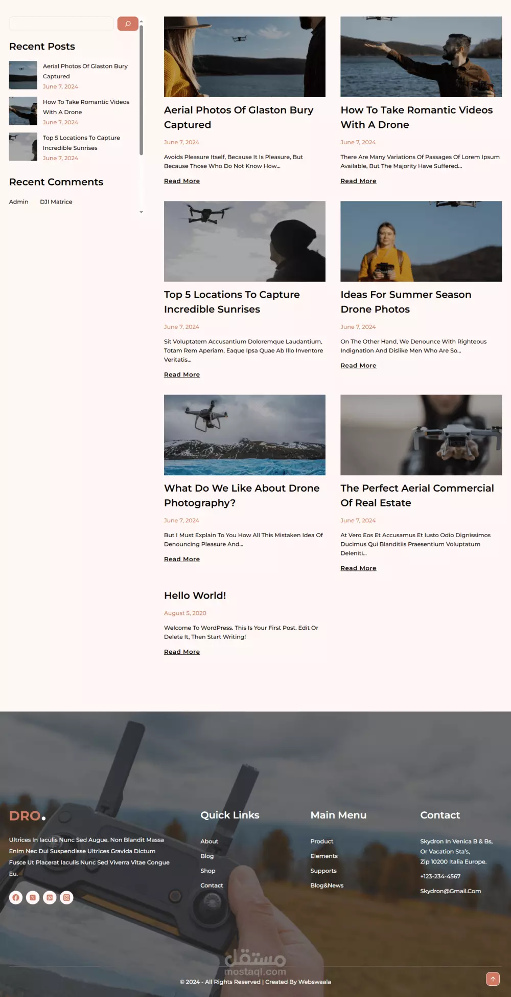 تصميم مواقع ورد بريس