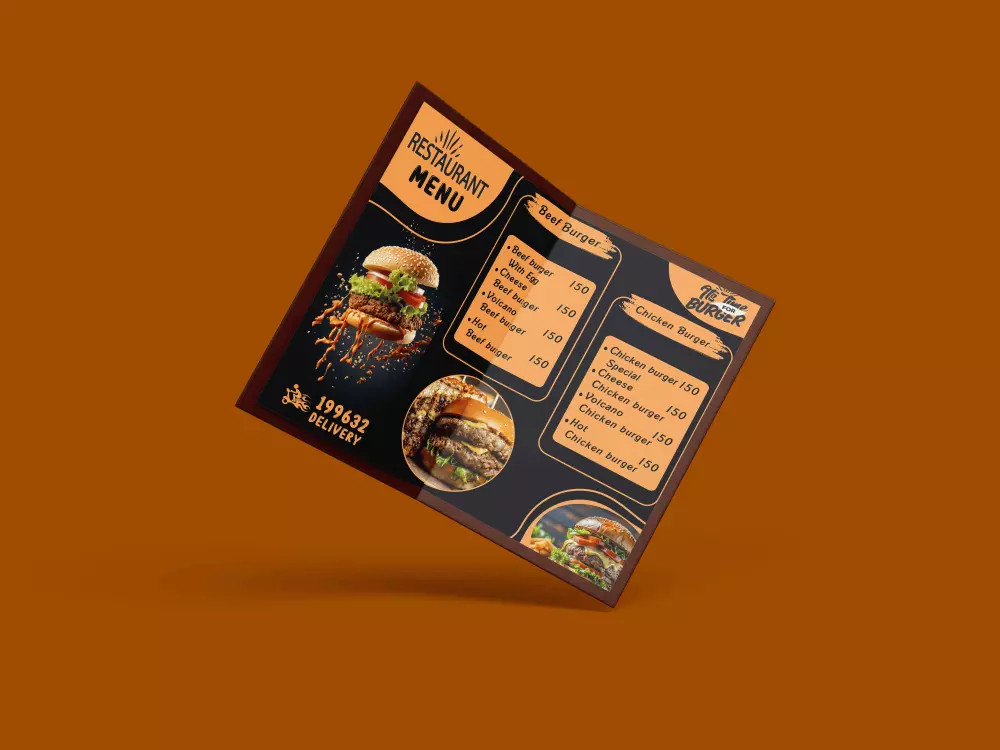 تصميم منيو احترافي يعكس هوية مطعمك بجودة عالية