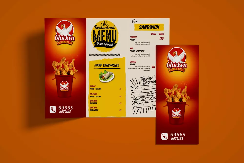 تصميم منيو احترافي يعكس هوية مطعمك بجودة عالية