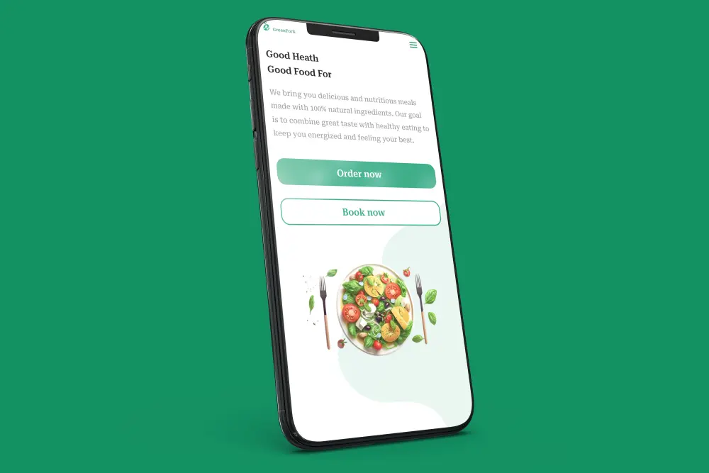 تصميم صفحة هبوط سريعة ومتجاوبة للأكل الصحي (Healthy Food)