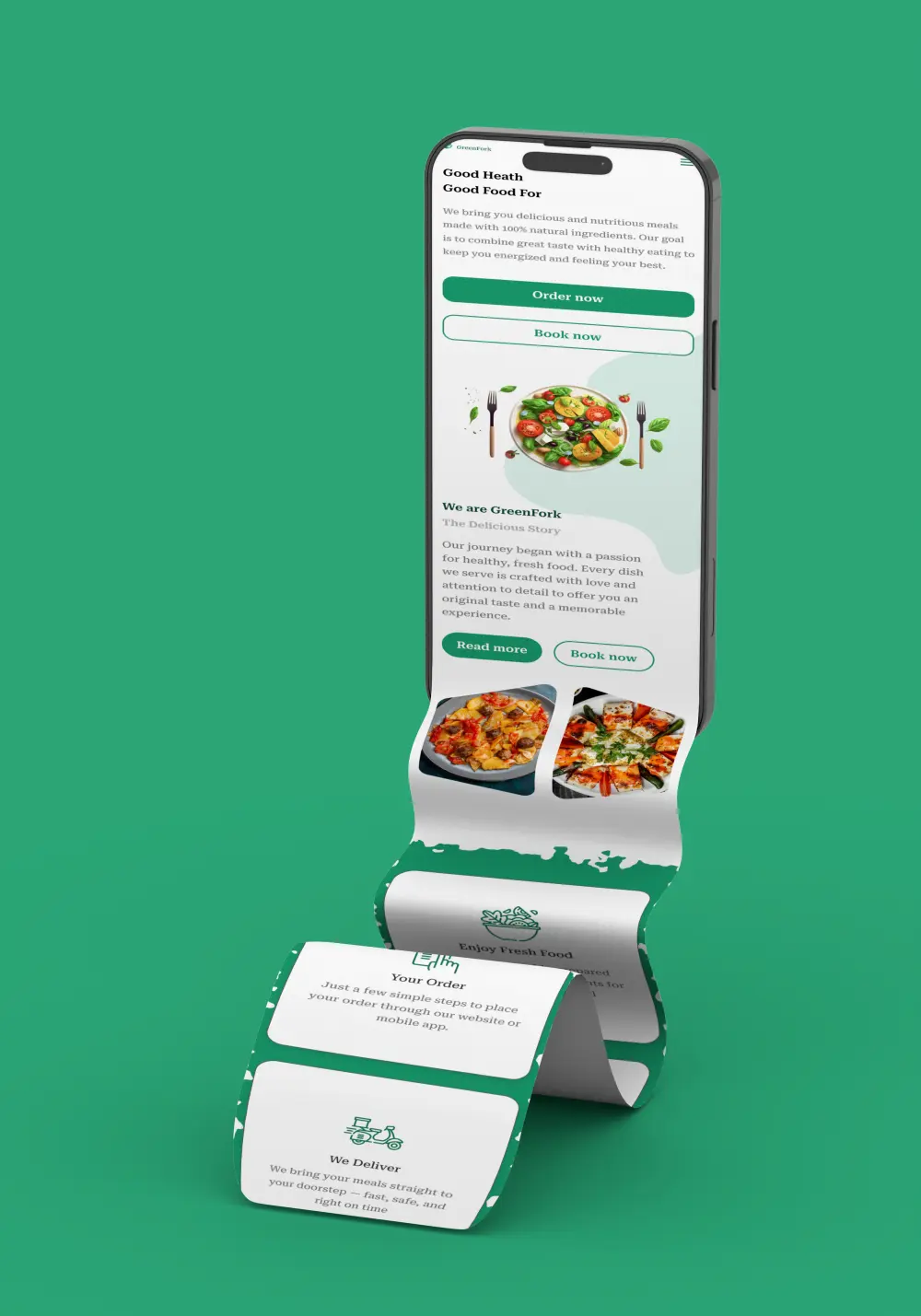 تصميم صفحة هبوط سريعة ومتجاوبة للأكل الصحي (Healthy Food)