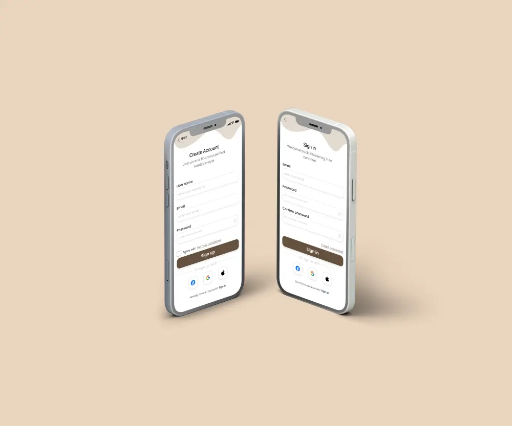 تصميم واجهة تطبيق أثاث احترافية بتجربة مستخدم عصرية  (Furniture app)