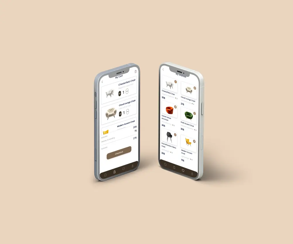 تصميم واجهة تطبيق أثاث احترافية بتجربة مستخدم عصرية  (Furniture app)