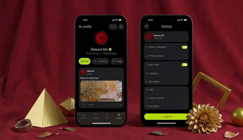 تصميم واجهة الملف الشخصي والإعدادات (UI/UX) باستخدام Figma