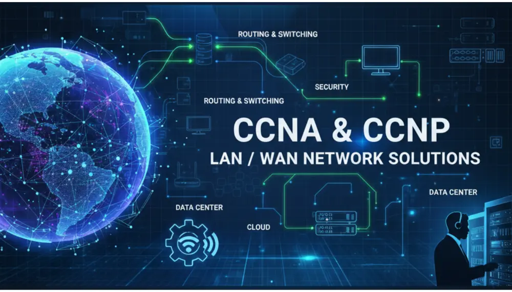 تصميم  ، إعداد، وحل مشاكل شبكات LAN/WAN