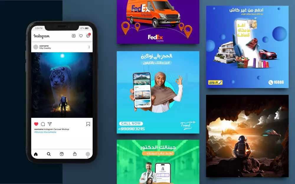 عمل تصاميم سوشيال ميديا احترافية