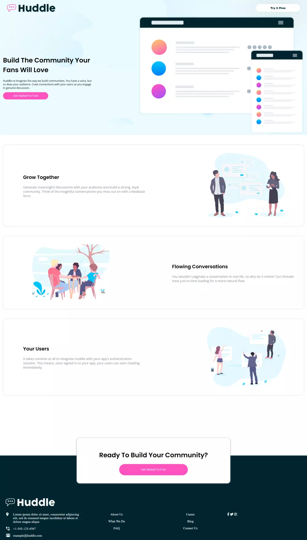 تصميم صفحة هبوط متجاوبة مع جميع الشاشات