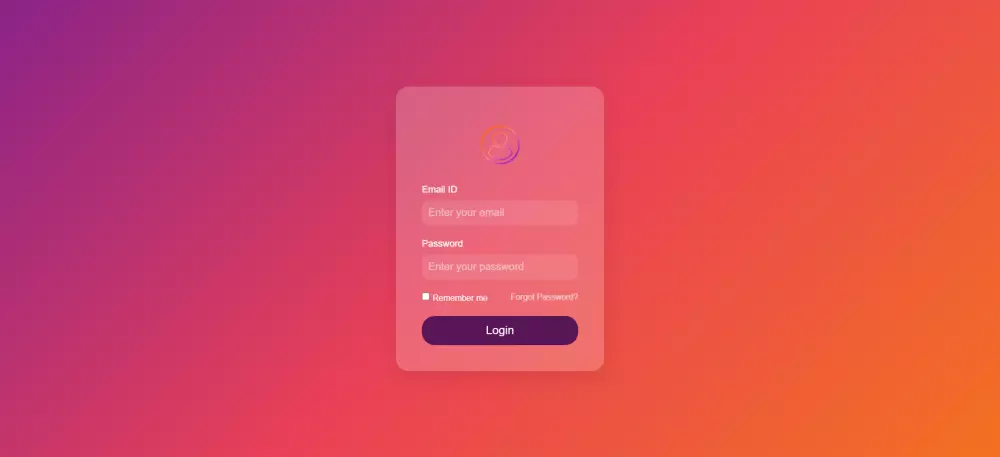 تصميم صفحه تسجيل دخول login page