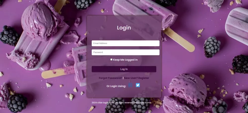 تصميم صفحه تسجيل دخول login page