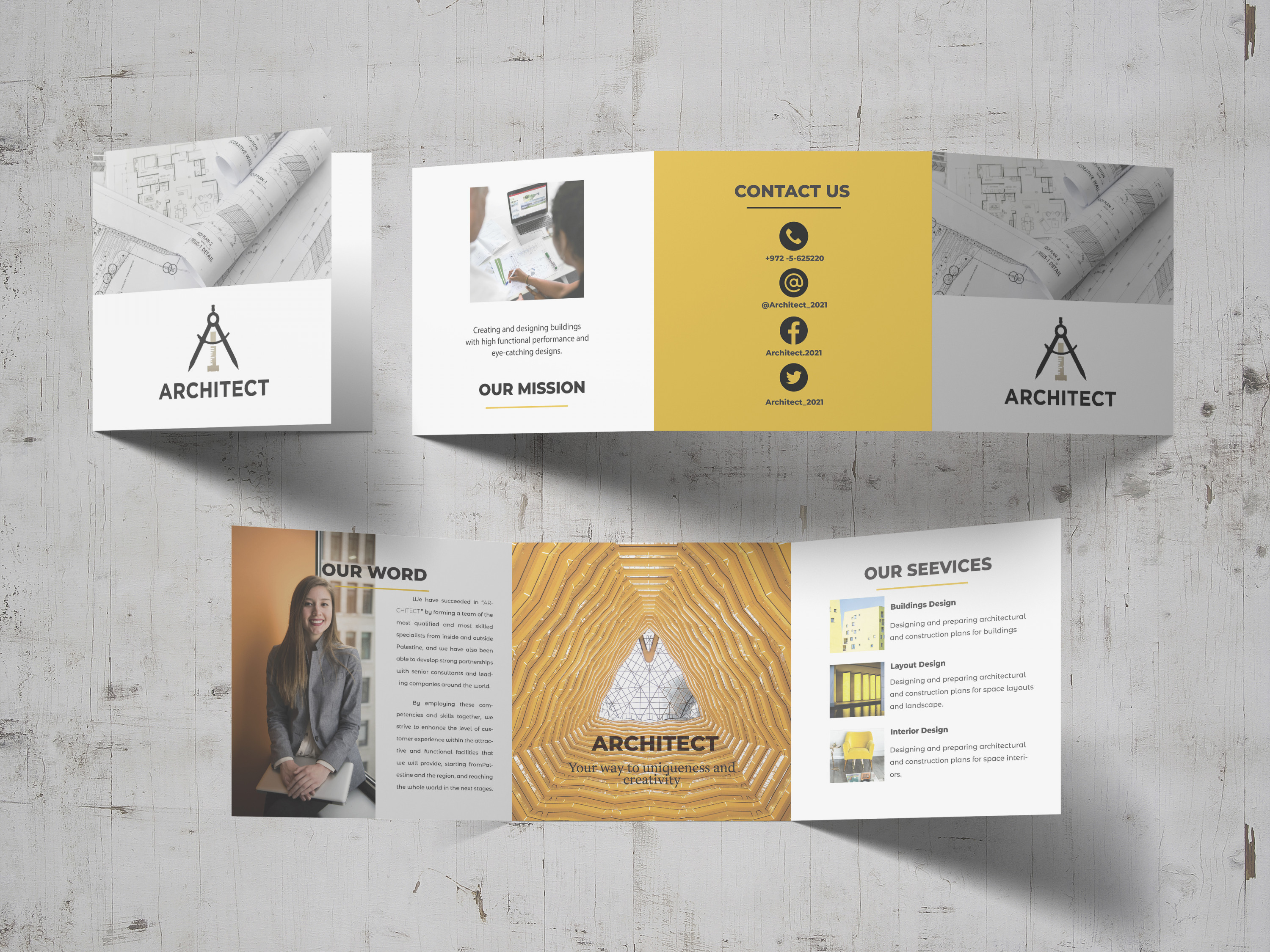 تصميم بروشورات (مطوية A4 )