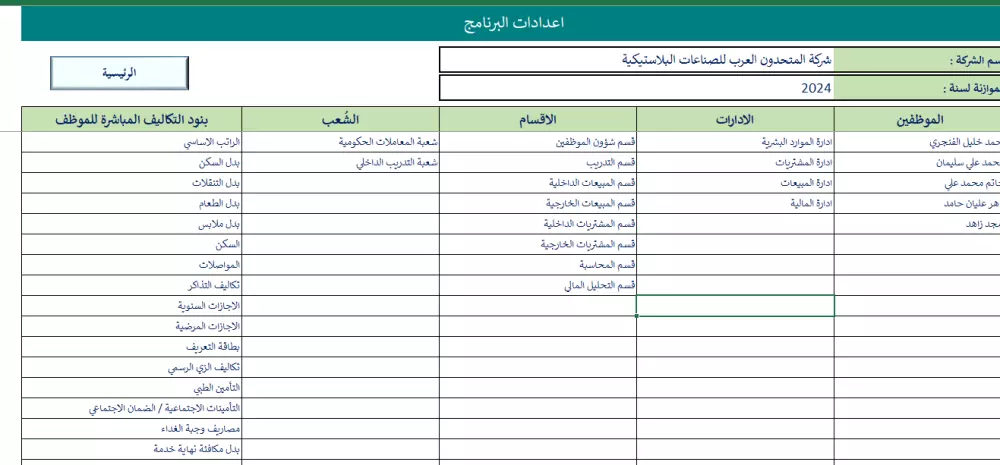 برنامج لإعداد موازنة الموارد البشرية الاحترافي
