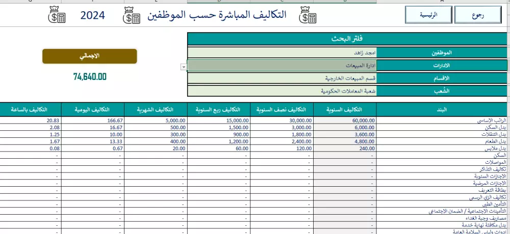 برنامج لإعداد موازنة الموارد البشرية الاحترافي