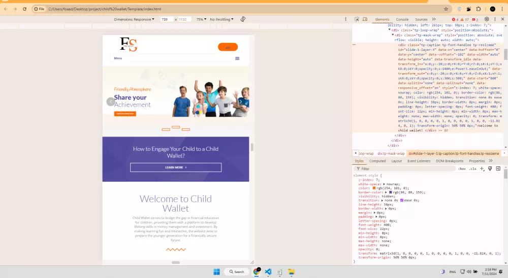 تصميم المواقع الإلكترونية Frontend Developer