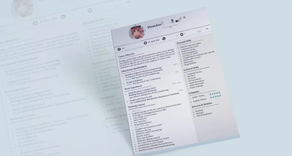 سيرة ذاتية طبقا للمقاييس العالمية لكتابة السيرة الذاتية