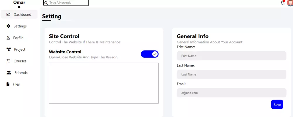 Dashboard للتحكم علي البيانات بذكاء وبساطة