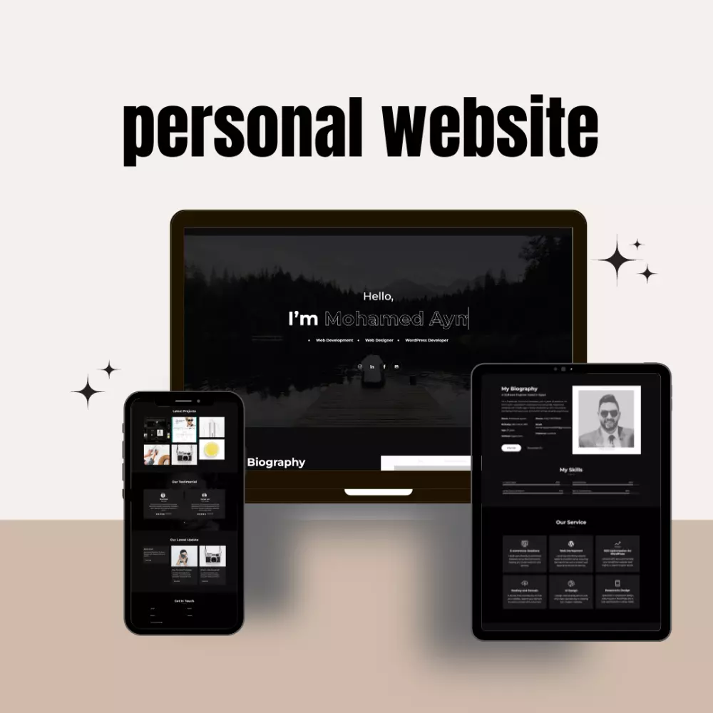 تصميم وتطوير موقع تعريفي شخصي احترافي باستخدام WordPress