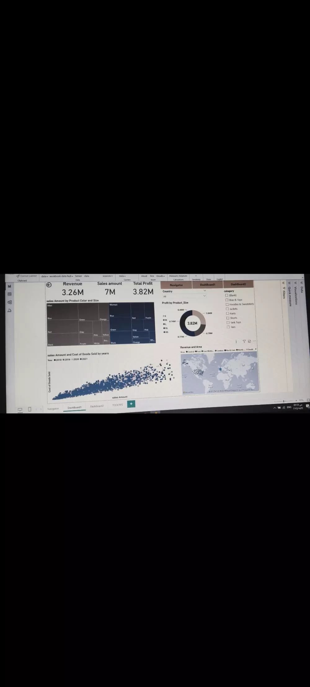 تصميم داش بورد احترافي بالاكسل والباور بي اي