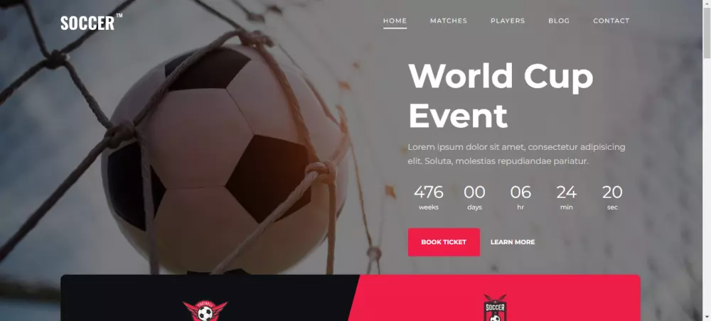 خدمة إنشاء قالب متجاوب لكرة القدم