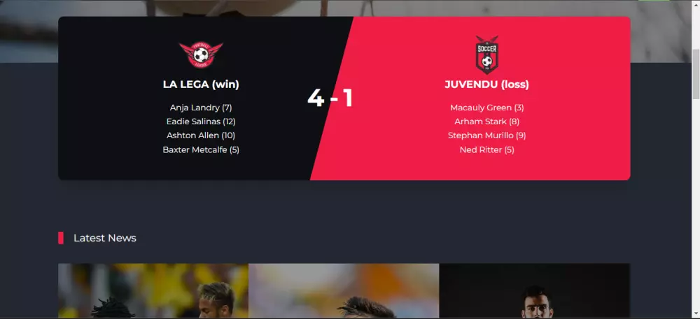 خدمة إنشاء قالب متجاوب لكرة القدم