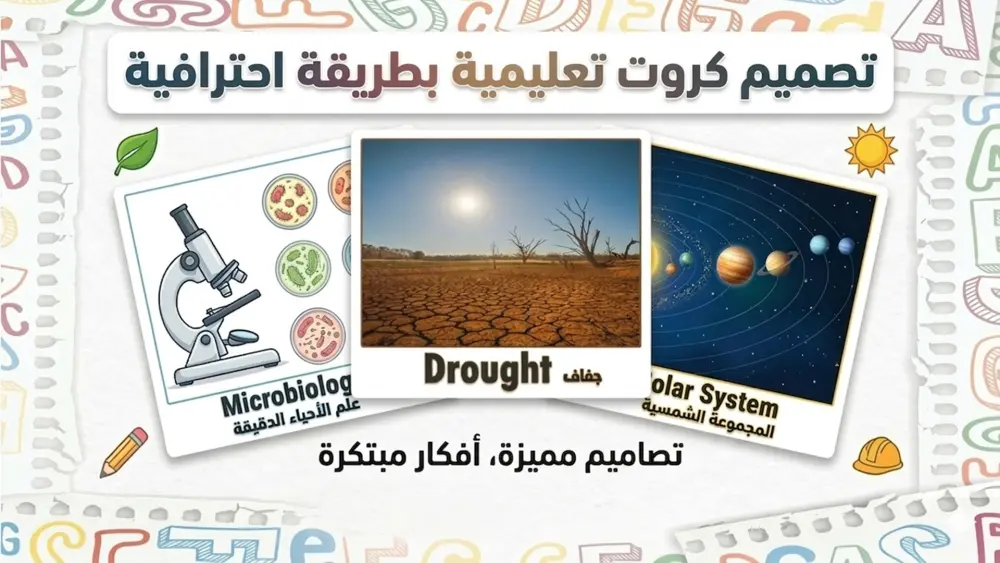 تصميم كروت و بطاقات تعليمية بطريقة احترافية