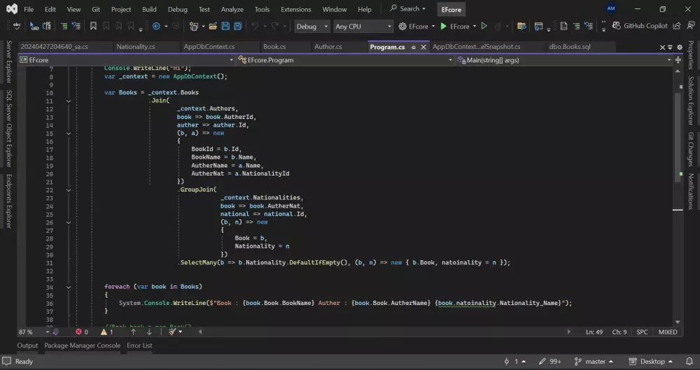 كتابة اكواد وحل مشاكل السي شارب  NET Core, MSSQL, MVC