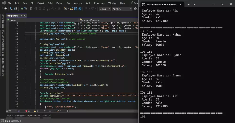كتابة اكواد وحل مشاكل السي شارب  NET Core, MSSQL, MVC