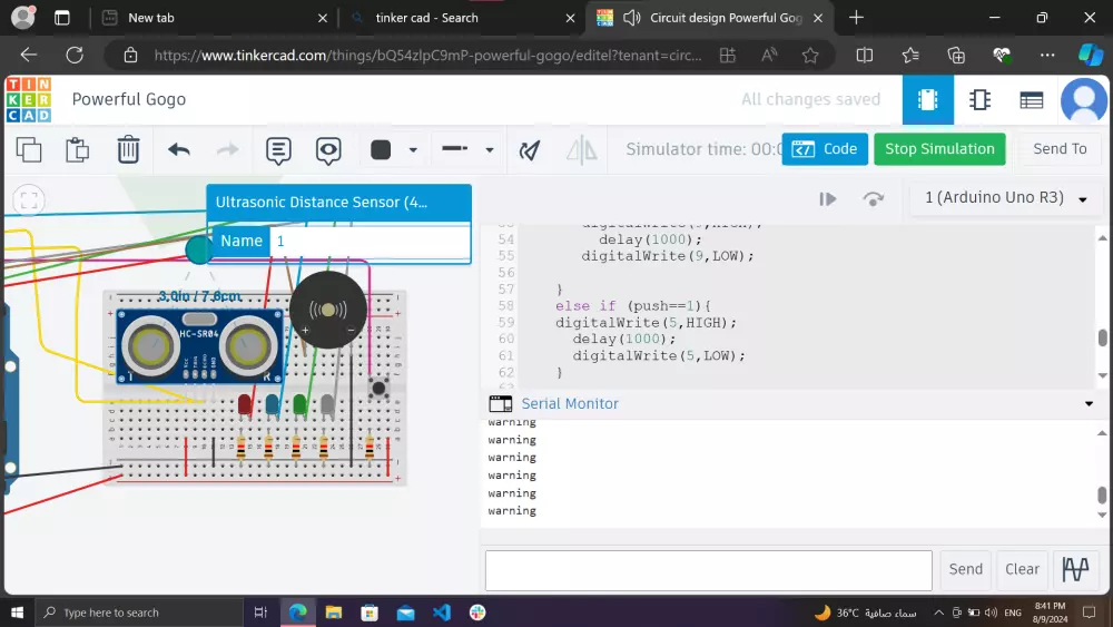 مشاريع آردوينو و كتابة الكود تنكر كاد