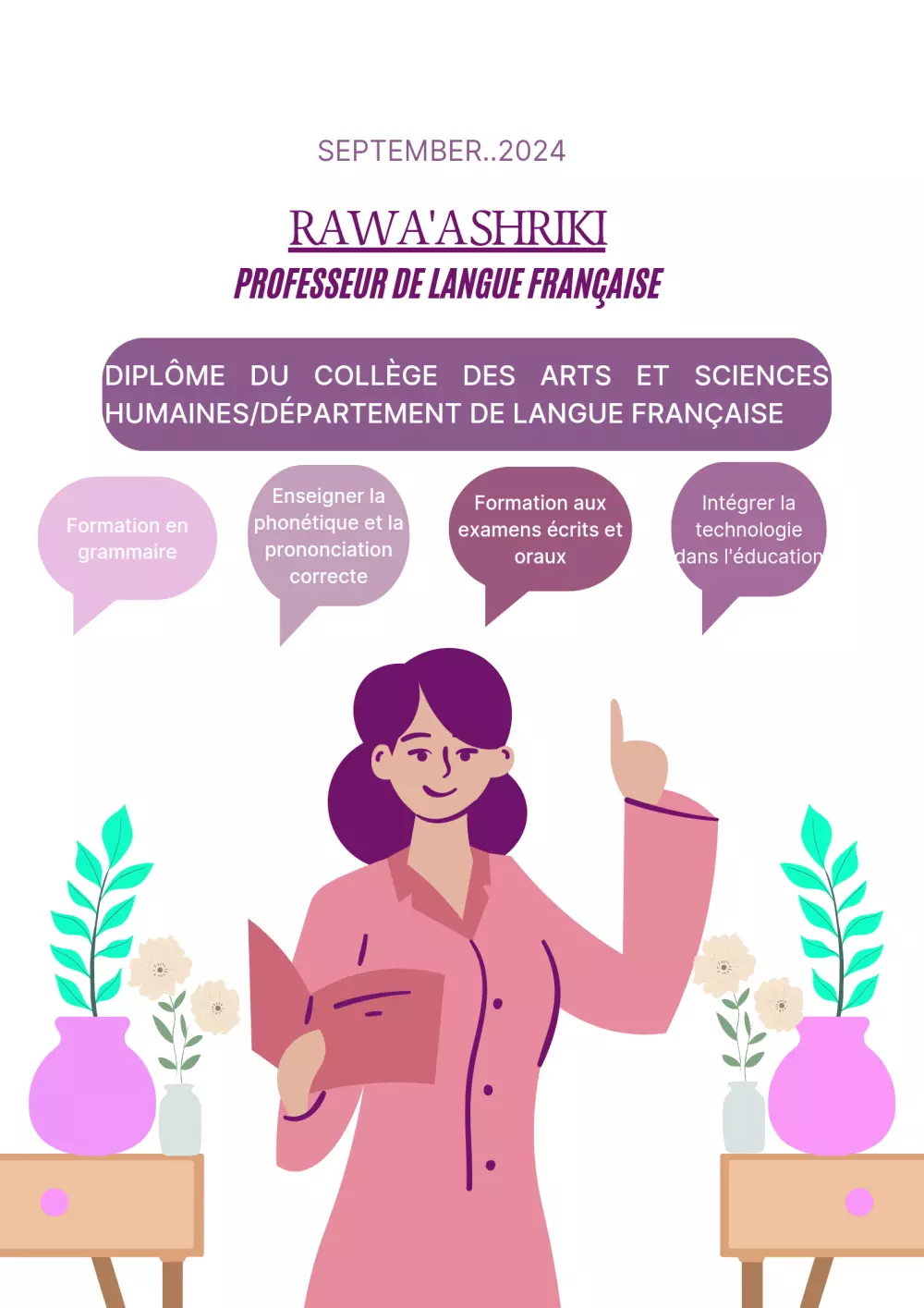 معكم رواء شريقي من سوريا حاصلة على شهادة البكالوريوس في كلية الآداب والعلوم