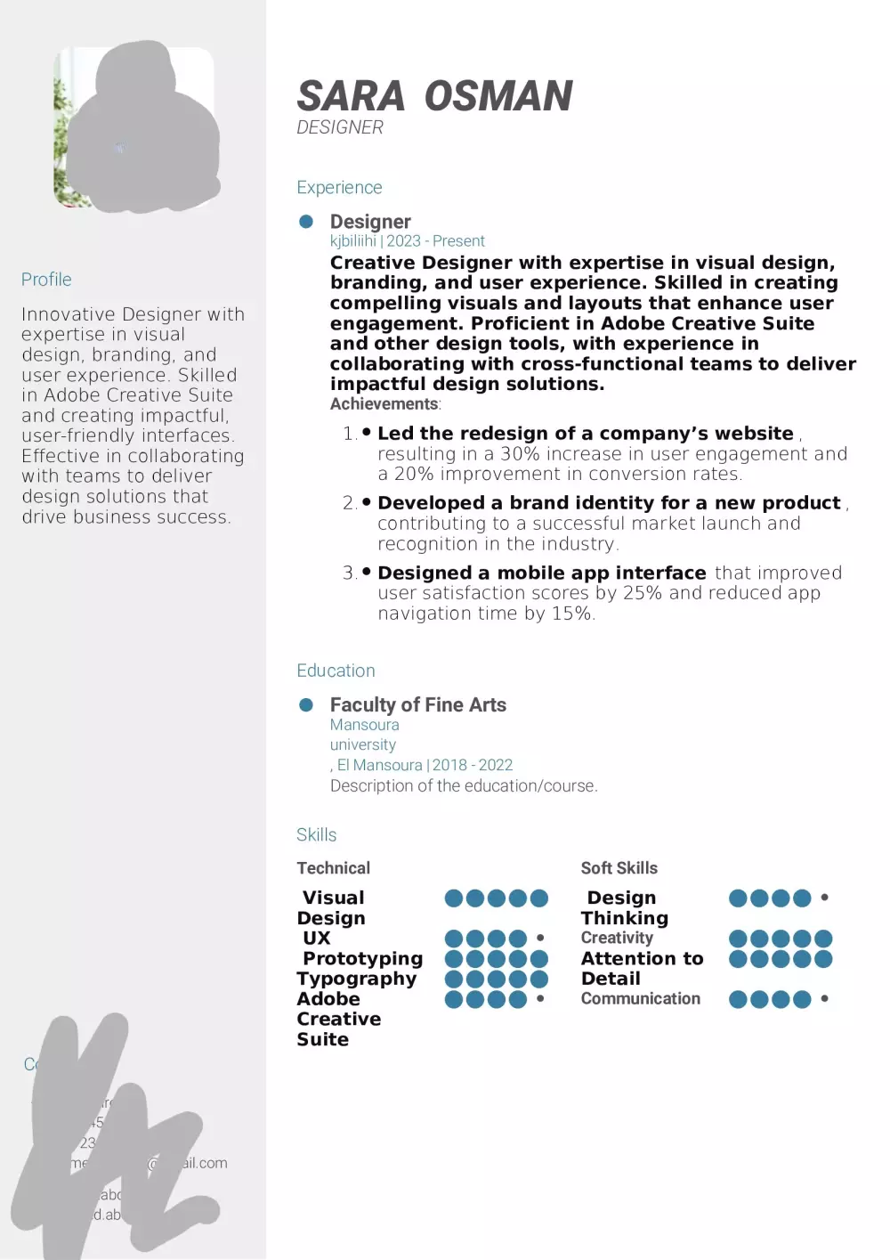 تصميم سيرة ذاتية احترافية وفقا لمعايير ATS