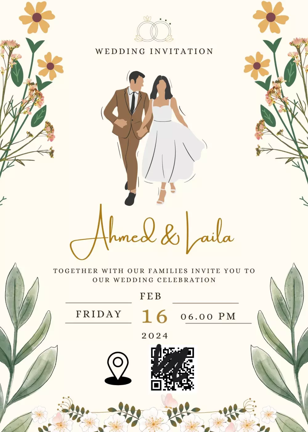 تصميم دعوات لمختلف المناسبات مثل: زفاف , خطوبة او عيدميلاد.