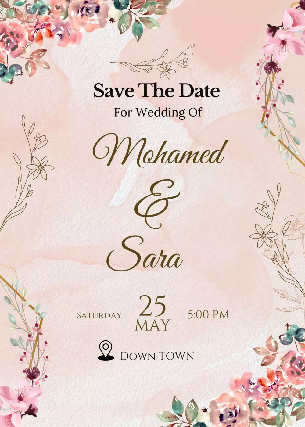 تصميم دعوات لمختلف المناسبات مثل: زفاف , خطوبة او عيدميلاد.