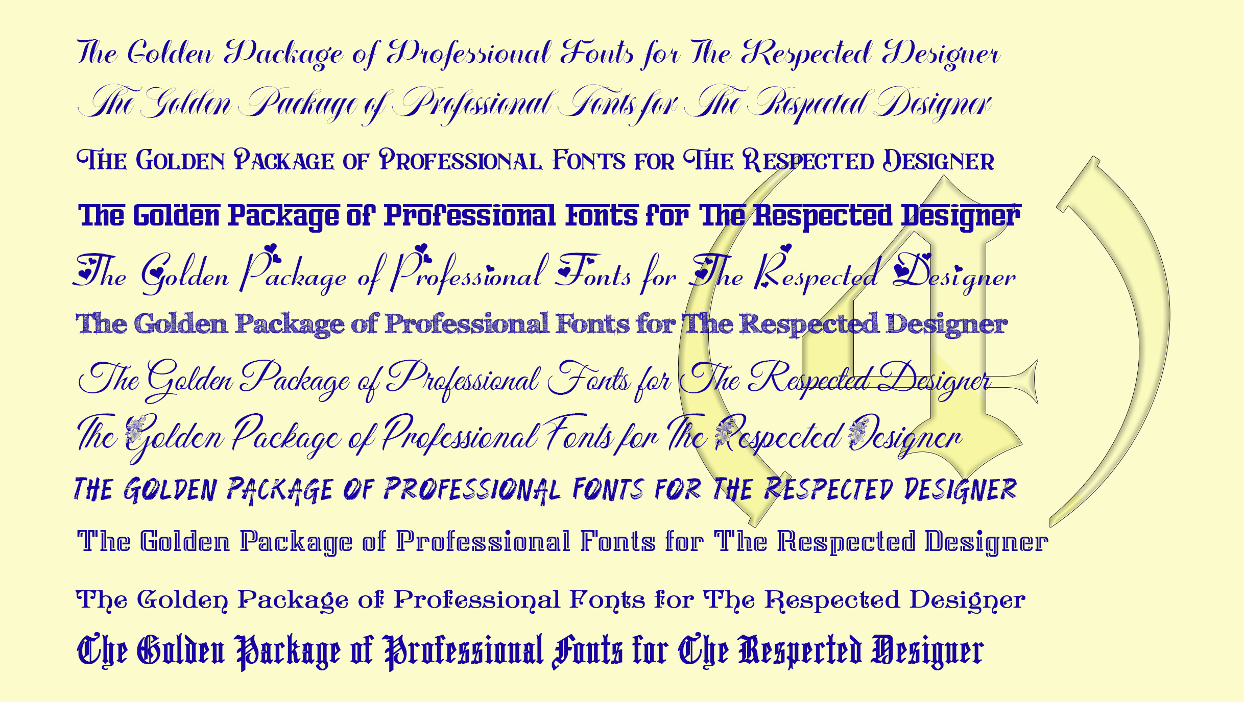 مجموعة خطوط انجليزية للفوتوشوب [ 100 خط ] لكل مصمم محترف [جدا]