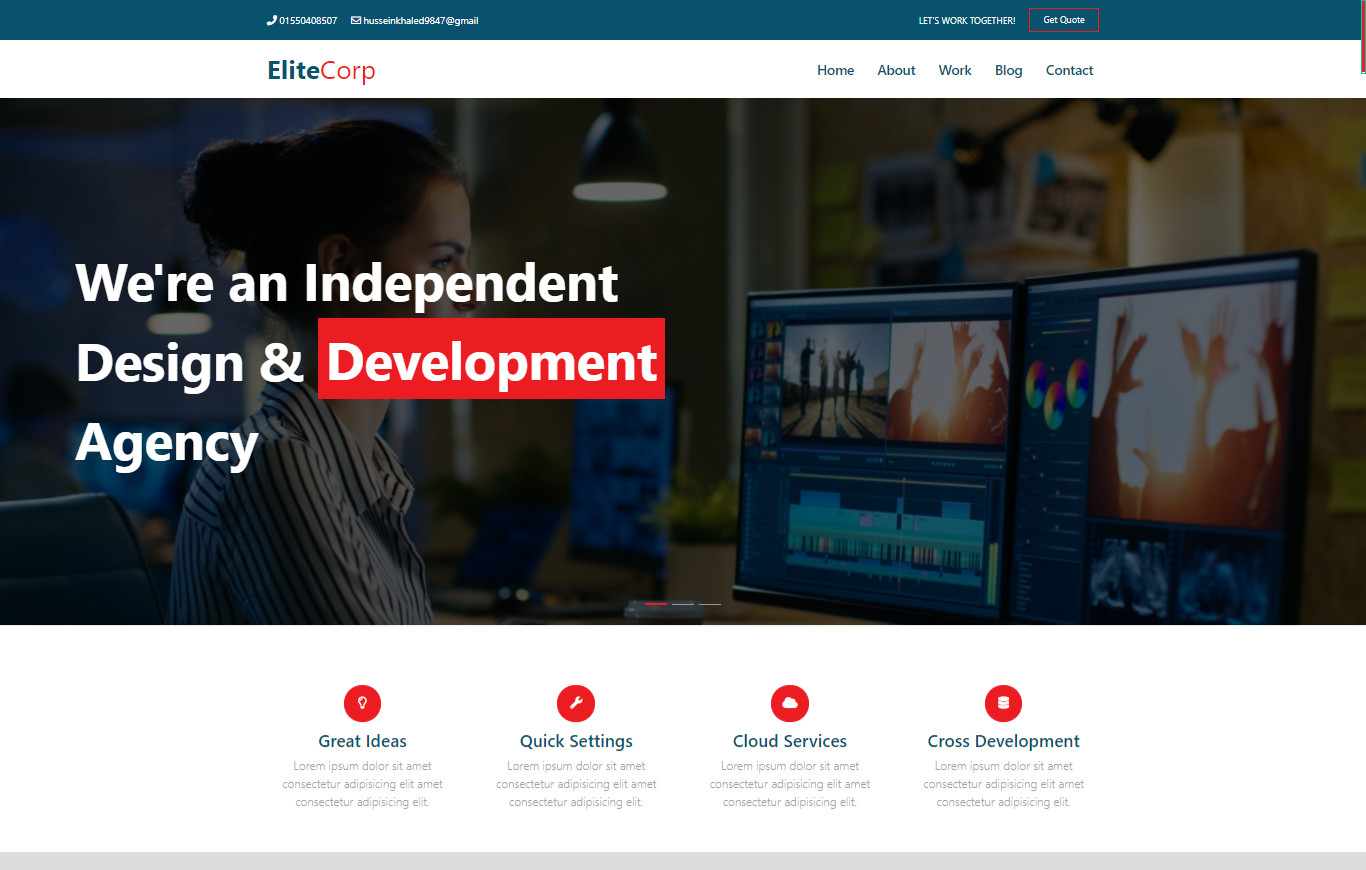 تحويل تصميم PSD او XD  الي صفحة ويب باستخدام html5, CSS3, jQuery, Bootstrap,React