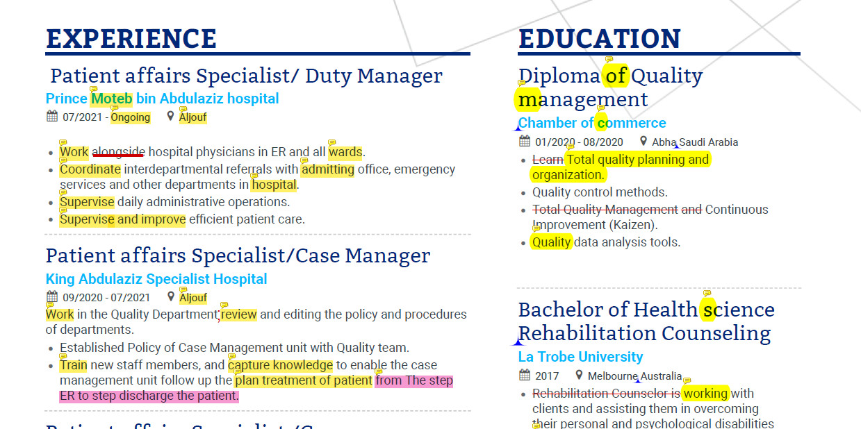 تدقيق ومراجعة لغوية لنصوص باللغة الإنجليزية